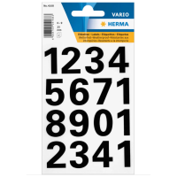 Herma Stickervel nummers   cijfers / getallen   0 t/m 9   2x vellen   zwart   25 mm