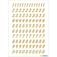 Stickervellen 208x plak cijfers/getallen 0 9 goud/transparant 8 mm