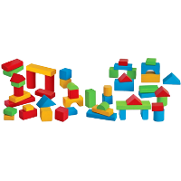 Houten baby blokken kleur, 50 delig
