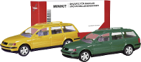 Herpa 012249 007 H0 Auto Volkswagen Passat variant B5, honinggeel en mosgroen