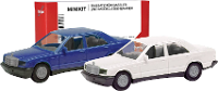 Herpa 012409 009 H0 Auto Mercedes Benz 190E, blauw en classicawit