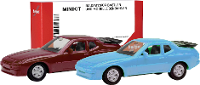 Herpa 012768 004 H0 Auto Porsche 944, rood en blauw