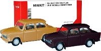 Herpa 013901 002 H0 Auto Trabant 601 limousine, samtocker en rallyzwart