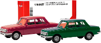 Herpa 013918 002 H0 Auto Wartburg 353 66, karmijnrood en atlantische groen