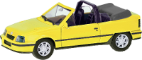 Herpa 421027 H0 Auto Opel Kadett E GSI Cabrio, Jamaica geel