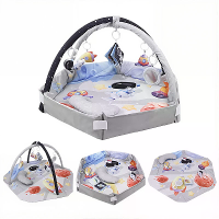 Hexagon Baby Gym Speelmat met Ballenbak, Zintuigen Toy, Kussen, Bosdieren Motief, Kruidmat, Leer speelgoed, Speelmat voo