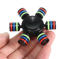 Hexagonal Black Aluminum Alloy Fidget Hand Spinner Edc Fingertips Reduce Stress Focus Attention Toys