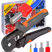 Hexagonale Zelfaanpassende Ratchet Ferrule Crimp Tool Kit 23 10AWG 0.25 6Mm² Krimpkit met 400 2000 stuks Draadterminals