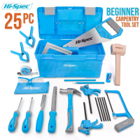 Hi Spec Jumbo DIY gereedschapskist voor kinderen 25 stuks educatieve timmerset echte metalen gereedschappen draagbare or