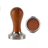 HiBREW 58mm Espresso Tamp met Beukenhouten Handvat Roestvrij Staal Koffie Tamp Barista Gereedschap voor HiBREW H7B/H7A/H