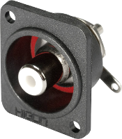 Hicon HI CEFD NTL Cinch connector Flensbus, contacten recht Aantal polen: 2 Zwart 1 stuk(s)