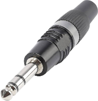 Hicon HI J63SP B Jackplug 6,35 mm Stekker, recht Aantal polen: 3 Stereo Zwart, Zilver 1 stuk(s)