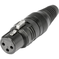 Hicon HI X3CF G XLR connector Bus, recht Aantal polen: 3 Zwart 1 stuk(s)