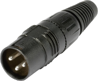 Hicon HI X3CM B XLR connector Stekker, recht Aantal polen: 3 Zwart 1 stuk(s)