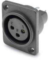 Hicon HI X3DF HD B XLR connector Flensbus Aantal polen: 3 Zwart 1 stuk(s)