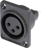 Hicon HI X3DF P XLR connector Flensbus, contacten recht Aantal polen: 3 Zwart 1 stuk(s)
