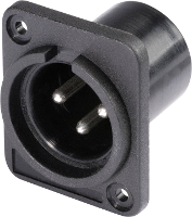 Hicon HI X3DM P XLR connector Flensstekker, contacten recht Aantal polen: 3 Zwart 1 stuk(s)