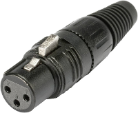 Hicon HI X3FT XLR connector Bus, recht Aantal polen: 3 Zwart 1 stuk(s)