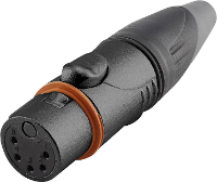 Hicon HI X5CF HD B XLR connector Koppeling, recht Aantal polen: 5 Zwart, Zilver 1 stuk(s)