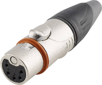 Hicon HI X5CF HD XLR connector Koppeling, recht Aantal polen: 5 Zwart, Zilver 1 stuk(s)