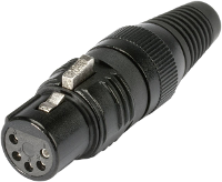 Hicon HI X5CF M XLR connector Bus, recht Aantal polen: 5 Zwart 1 stuk(s)