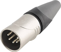 Hicon HI X5CM HD XLR connector Stekker, recht Aantal polen: 5 Zwart, Zilver 1 stuk(s)