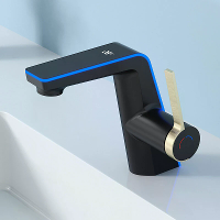 High end G1/2 Digitale Weergave Watertemperatuur Heet Koud IJspegels Water Koeling Tropische Sfeer Licht Wastafelkraan T