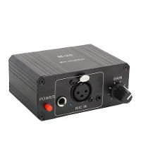 High Gain 48V Microfoon Voorversterker Lage Ruis XLR Uitgang Gebalanceerde Versterker Compact Ontwerp voor Dynamische en