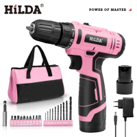 Hilda Borstelloze Accuboormachine 25+1 Koppel Sleutelloze Boorkop 16.8V Lithium Batterij Draagbare Slagschroevendraaier