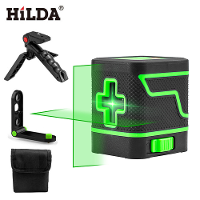 HILDA Laser Niveau 2 Lijnen Groen Licht Mini Zelfnivellerende Horizontale En Verticale Cross Super Krachtige Laserstraal