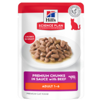 Hill's Adult nat kattenvoer met rund maaltijdzakje multipack 1 doos (12 x 85 g)