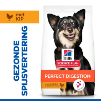 Hill's Adult Perfect Digestion Small & Mini met kip & bruine rijst hondenvoer 3 kg