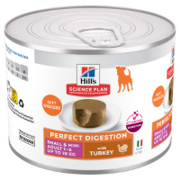 Hill's Adult Perfect Digestion Small & Mini nat hondenvoer met kalkoen (mousse) blik 24 x 200 g