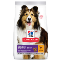 Hill's Adult Sensitive Stomach & Skin Medium met kip hondenvoer 2 x 2,5 kg
