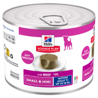 Hill's Mature Adult 7+ Small & Mini nat hondenvoer met rund (mousse) blik 12 x 200 g