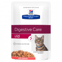 Hill's Prescription Diet I/D Digestive Care nat kattenvoer met zalm maaltijdzakje multipack 4 dozen (48 x 85 g)