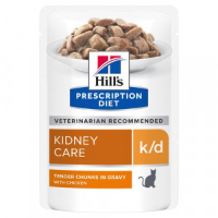 Hill's Prescription Diet K/D Kidney Care nat kattenvoer met kip maaltijdzakje multipack 1 doos (12 x 85 g)