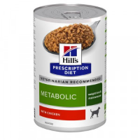 Hill's Prescription Diet Metabolic Weight Management nat hondenvoer met kipsmaak blik 2 trays (24 x 370 g)
