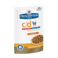 Hill's Prescription Diet C/d Urinary Stress Reduced Calorie Pouch 85 Gram Kattenvoer 2 X 12 Zakjes