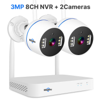 Hiseeu 3MP 8CH NVR + 2 WIFI Beveiliging PTZ camerakit Menselijke detectie IR Nachtzicht IP cameraset Draadloos CCTV bewa
