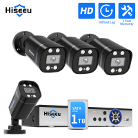 Hiseeu 4CH 5MP AHD CCTV systeem Bedrade AHD camera DVR kits IR Nachtzicht Bewegingsdetectie IP66 Waterdichte audio opnam