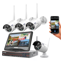 Hiseeu 4HB615 5MP 8CH NVR Beveiligingscamera Systeem Kit Waterdichte Draadloze Buiten CCTV Camera Bewakingssystemen Set