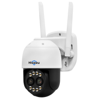Hiseeu 4MP + 4MP 4K PTZ Wifi IP Camera Outdoor Beveiliging 8X Zoom Dual Lens CCTV Video Surveillance Camera ai Human Det