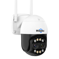 Hiseeu 4MP+4MP Dual Lens Wifi PTZ IP Camera 2.8+12Mm 8X Zoom CCTV Video Surveillance Camera Color Night Vision Ai Human