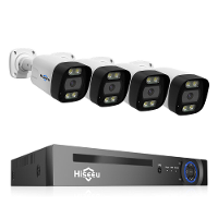 Hiseeu 8CH PoE Beveiligings CCTV Camerasysteem Set Kleurrijke Nachtzicht 2 weg Audio APP Externe Monitoring H.265 AI Gez