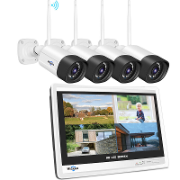 Hiseeu 8WK 12V 4HB315 5MP 8CH Draadloze Beveiligingscamera System Kit met 12 inch LCD Monitor Smart Home WiFi Kleuren Na