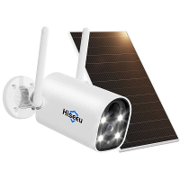 Hiseeu C40 4MP 2,5K zonne energie beveiligingscamera met oplaadbare WiFi voor buiten en kleuren nachtzicht, bewegingsdet