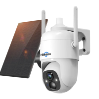 Hiseeu CQ1 3MP AI WiFi PTZ Solar Krachted Camera Kleuren Night Vision PIR detectie Audio Intercom Oplaadbare batterij Bu