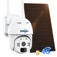 Hiseeu Draadloze 4G LTE Mobiele Beveiligingscamera PTZ Kleur Nachtzicht 2 Way Audio PIR Detectie IP66 Waterdichte 2K Zon