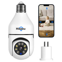 Hiseeu P03 3MP Bulb IP camera 2.4G Draadloze PTZ Outdoor Cam Intelligente APP Weergave op afstand Nachtzicht Bewegingsde